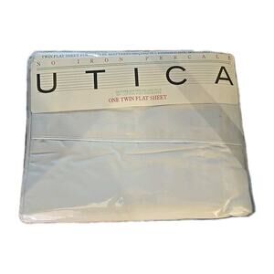 NEW Vintage UTICA‎ Pipeline No-Iron Percale One Twin Flat Sheet Set 39"x75"